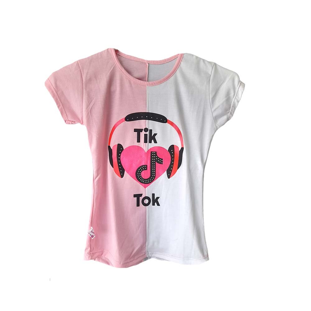 Buzo Remera de Algodon Manga Corta Nina Estampado de TikTok Kids Salernos Deportes