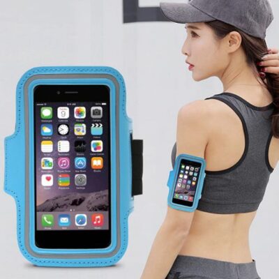 Estuche Porta Celular Deportivo en Brazo con Velcro Brazalete Ajustable Running