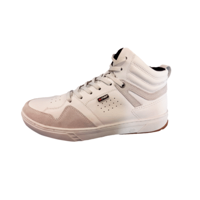 Bota Cuero Moda Blanca Acordonada Marca Pegada