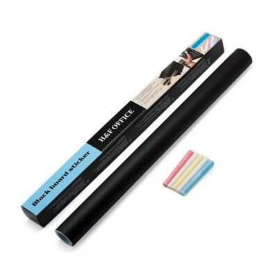 Pizarra Vinilo Adhesivo Negra Mate Para Pared 45x200cm Negro